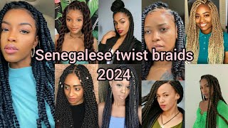 Latest Senegalese twist hairstyles for black women  Twist hairstyles 2024  Braids Hairstyles [upl. by Ymrots]