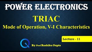 Lecture 11 TRIAC mode of operations and VI Characteristics [upl. by Attela334]