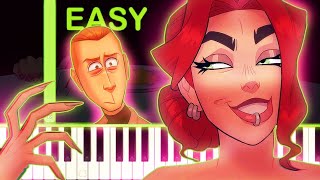 RED FLAGS MEME SONG  EASY Piano Tutorial [upl. by Einnim]