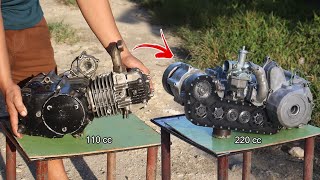 I Turn Motorcycle engine Into Opposed piston engine [upl. by Assirac]