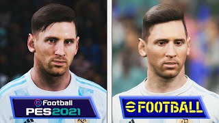 PES 2021 vs EFootball 2022  Graphics Comparison  Unreal Engine 4 vs Fox Engine [upl. by Ardnasxela]