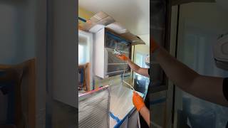 How to prime oak kitchen cabinets painting shorts satisfying [upl. by Kcira277]