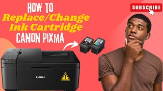 How To ReplaceChange Ink Cartridge On Canon Pixma  Canon Printer Not Printing [upl. by Esmaria]