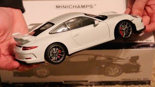 Unboxing  118 Scale Minichamps Porsche 911 991 GT3 [upl. by Sucul803]