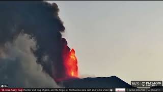 July 4 2024 Huge Strombolian eruption begins from Etna volcano Voragine crater at the summit [upl. by Alvarez]