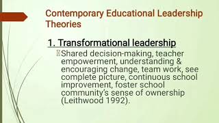 Organizational leadership Traditional and Contemporary Leadership Theories [upl. by Asamot]