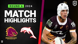 NRL 2024  Broncos v Dolphins  Match Highlights [upl. by Acirea439]