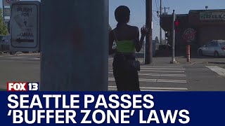 Seattle passes controversial drug prostitution buffer zones  FOX 13 Seattle [upl. by Hazard]