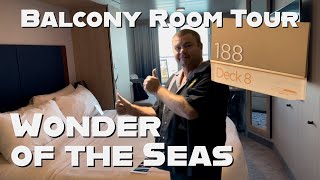 Balcony Room 8188 Tour Wonder of the Seas Royal Caribbean Cruise to Bahamas [upl. by Alarick]