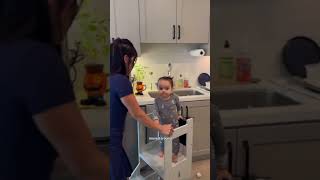 TEMU 3in1 kitchen step stool  toddler’s must have We love our step stool We use it in the kitchen [upl. by Tezzil]