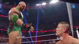 WWE RAW 4813 Cena Vs Mark Henry  RYBACK HEEL TURN [upl. by Zerlina977]