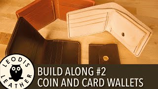 Leather Build along 2 Coin and Card Wallets [upl. by Ennayd]