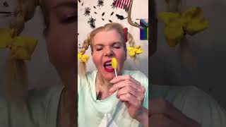 SHORT ASMR CANDY eatingsounds CRINGE OHIO MUKBANG EATING LOLIPOP mouth [upl. by Otreblada]