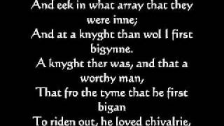 Description of Knight General Prologue to Canterbury Tales in Middle English [upl. by Juster935]