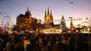 Weihnachtsmarkt Erfurt 2023 auf dem Domplatz  Germany christmas market kerstmarkt mercado Navidad [upl. by Parnell]