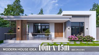 Simple House  House Design idea  10m x 15m with 4Bedrooms [upl. by Vickey]