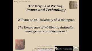 William Boltz The Emergence of Writing in Antiquity monogenesis or polygenesis [upl. by Eb]