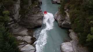 Shotover Jet boat ride in Queenstown New Zealand Fast boat awesome scenery [upl. by Akilat]