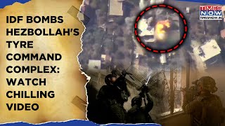 IDF Jets Bomb Hezbollah Release Chilling Video Of Attack On Tyre Command Complex In Lebanon Watch [upl. by Anelram]