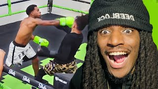 Davo Migo Reacts To Deshae Frost Vs King Cid Fight Adin Ross Boxing Event [upl. by Howie]