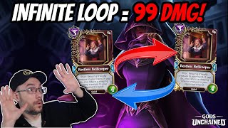 Infinite Loop  99 Face Damage  Gods Unchained [upl. by Fatma590]