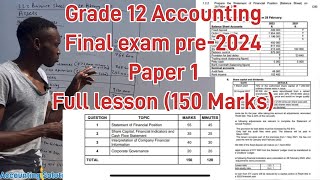 Grade 12 Accounting Paper 1 Final Exam pre2024  Financial Statements Cashflows Ratio and Audit [upl. by Edorej]