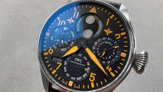 IWC Big Pilot Perpetual Calendar Orange IW502618 IWC Watch Review [upl. by Eilah]