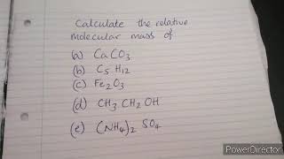 Calculating relative molecular mass With example and questions [upl. by Eidnil72]