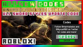 Anime Fighting Simulator All Sword Styles Update Codes NEW Update Codes Anime Fighting Simulator [upl. by Anilesor]