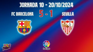 Barça 5  1 Sevilla Jornada 10 Lliga 20242025 [upl. by Popelka694]