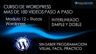 Curso de Wordpress  Interlineado simple y doble [upl. by Elleval398]