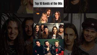 TOP 10 1990s BANDS 90s music youtubeshorts nirvana radiohead greenday pearljam foofighters [upl. by Lyrac]