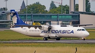 FGRPI ATR72500 Air Corsica Taking Off RWY08 at Clermont Airport [upl. by Nnylrac]