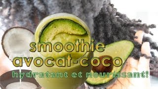 Tuto Masque hydratant et nourrissant pour cheveux à lavocat et au lait coco [upl. by Helbon]