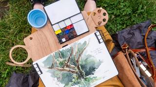 Perfect plein air watercolor setup ✥ StablO easel test amp review [upl. by Cavuoto]