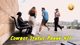 Cowboy Statue Prank  Making People laugh and Scare funny prank [upl. by Igal417]