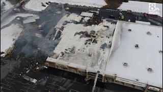 Drone video Grocery store fire in Lancaster County [upl. by Aekan652]