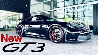 The AllNew 2022 Porsche 911 GT3 in Jet Black Metallic  DETAILED WalkAround [upl. by Roselani613]