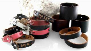 Personalized Name Gift Engraved Leather Bracelet [upl. by Ddot]