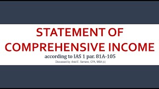 Statement of Comprehensive Income  IAS 1 par 81A 105  ifrsorg [upl. by Rehnberg816]