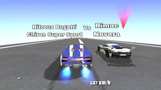 Rimac Nevera Vs Nitrous Bugatti Chiron SuperSport DRAG RACE 1 Mile [upl. by Nyraf472]