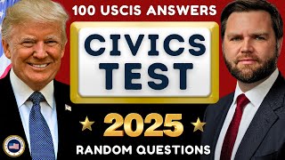 New 2025 Official US Citizenship Test USCIS 100 Civics Exam Questions Ciudadania Americana Trump [upl. by Gibun]