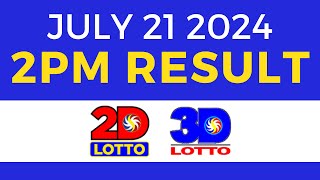 2pm Lotto Result Today July 21 2024  PCSO Swertres Ez2 [upl. by Neilla605]