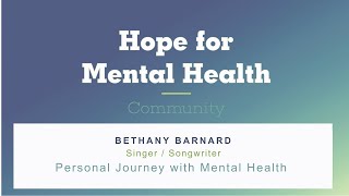 A Personal Journey with Mental Health  Hope for Mental Health Community [upl. by Adnohser]