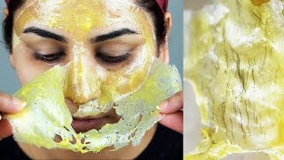 How to Remove Facial Hair  100 NATURAL Home Remedy [upl. by Adyht]