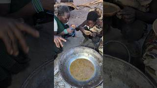 Hadzabe tribe cooks their favorite early dinner today 😋‼️😲hadzabetribe villagelife food [upl. by Carolee]