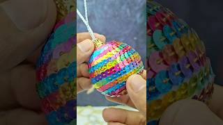 Handmade Christmas Ball Making For Decorations🎄❄️ christmas christmascrafts christmasdecor [upl. by Ttelrats]