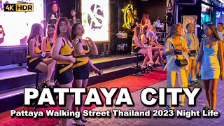 🇹🇭 4K HDR  Night Walk in Pattaya Walking Street  Beach  Thailand 2023 Night Life [upl. by Jeanie]