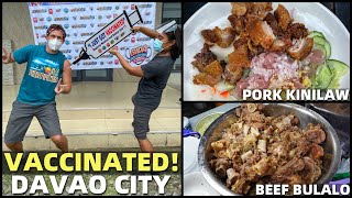 VACCINATED IN DAVAO  Delicious Bulalo Kinilaw Street Cafe BecomingFilipino Food [upl. by Anelegna]