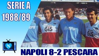 Napoli  Pescara 82  Serie A 19881989  Maradona scored [upl. by Adnawahs902]